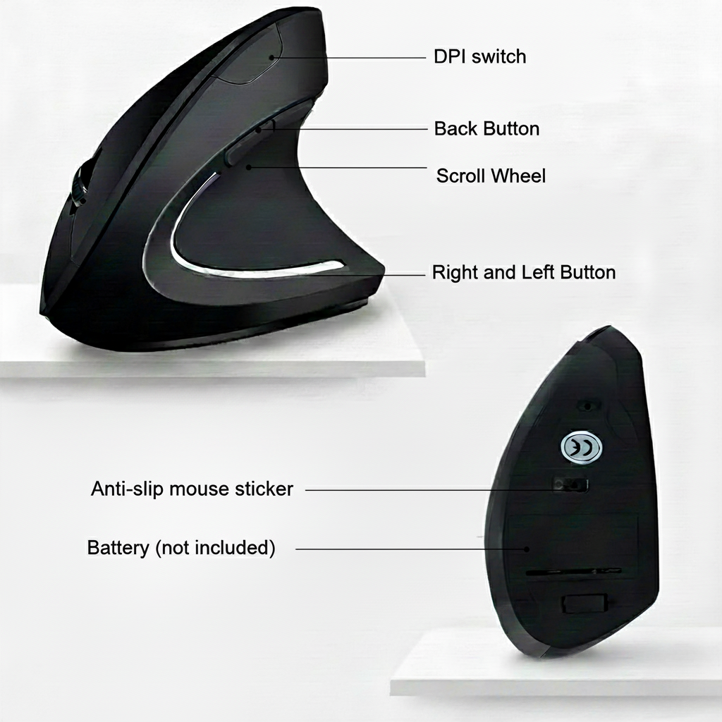 Ergonomic Vertical Wireless Mouse